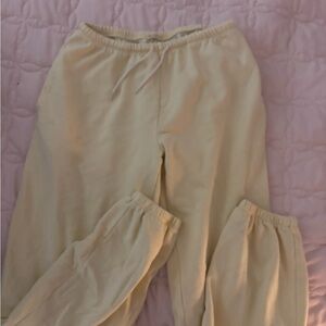 Brandy Melville Cream Track Pants